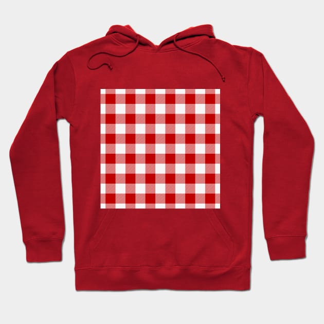 Buffalo Check Rob Roy Red White Christmas Plaid Hoodie by terrybain